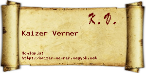 Kaizer Verner névjegykártya